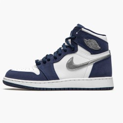 Jordan 1 Retro High COJP Midnight Navy (2020) DC1788-100 Hvid/Metallic Sølv-Midnight Navy Sko