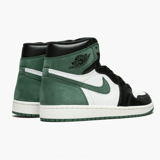 Jordan 1 Retro High Clay Green 555088-135 Summit Hvid/Clay Grøn-Sort Sko