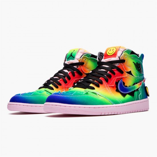 Jordan 1 Retro High J Balvin DC3481-900 Multi-Color/Sort-Lyserød Foam-Multi-Color Sko