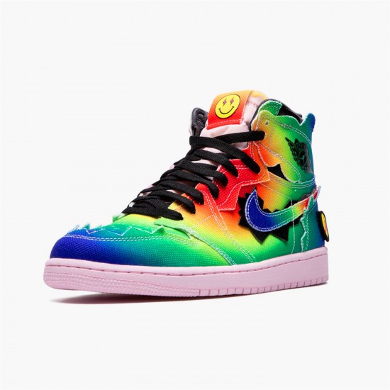 Jordan 1 Retro High J Balvin DC3481-900 Multi-Color/Sort-Lyserød Foam-Multi-Color Sko