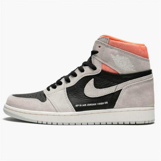 Jordan 1 Retro High Neutral Grey Hyper Crimson 555088-018 Neutral Grå/Sort-Hyper Crimson-Hvid Sko