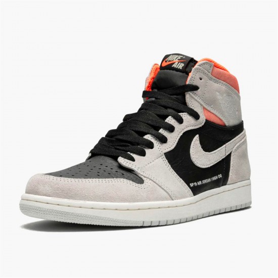 Jordan 1 Retro High Neutral Grey Hyper Crimson 555088-018 Neutral Grå/Sort-Hyper Crimson-Hvid Sko