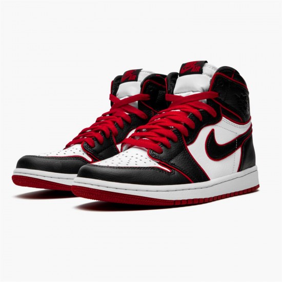 Jordan 1 Retro High Bloodline 555088-062 Sort/Gym Rød-Hvid Sko