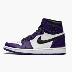 Jordan 1 Retro High Court Purple White 555088-500 Court Lilla/Hvid-Sort Sko