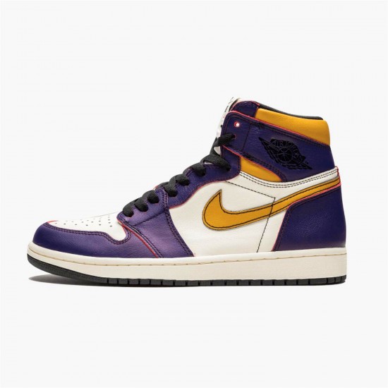 Jordan 1 Retro High OG Defiant SB LA to Chicago CD6578-507 Court Lilla/Sort-Sail-University Guld Sko