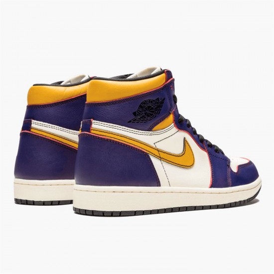 Jordan 1 Retro High OG Defiant SB LA to Chicago CD6578-507 Court Lilla/Sort-Sail-University Guld Sko