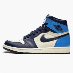 Jordan 1 Retro High Obsidian UNC 555088-140 Sail/Obsidian-University Blå Sko