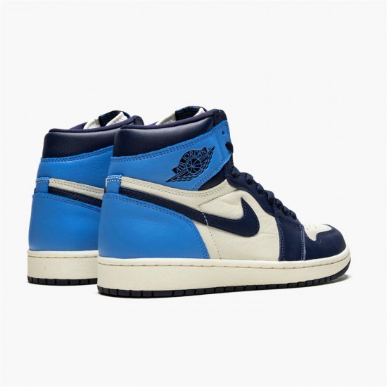 Jordan 1 Retro High Obsidian UNC 555088-140 Sail/Obsidian-University Blå Sko