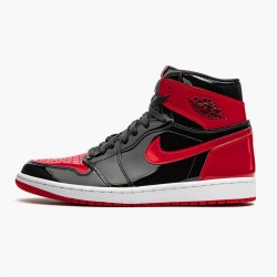 Jordan 1 Retro High OG Patent Bred 555088-063 Sort/Hvid-Varsity Rød Sko