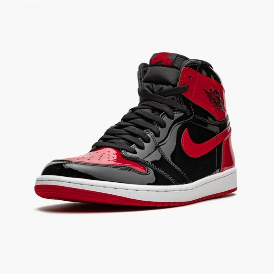 Jordan 1 Retro High OG Patent Bred 555088-063 Sort/Hvid-Varsity Rød Sko