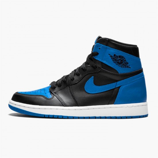 Jordan 1 Retro Royal (2017) 555088-007 Sort/Varsity Royal-Hvid Sko