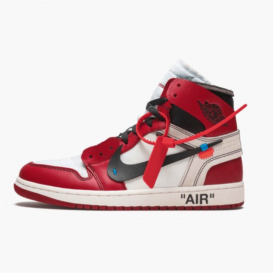 Jordan 1 Retro High Off-White Chicago AA3834-101 Hvid/Sort-Varsity Rød Sko