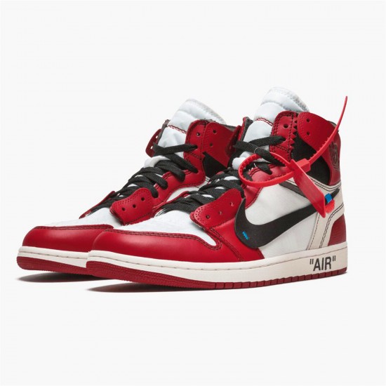 Jordan 1 Retro High Off-White Chicago AA3834-101 Hvid/Sort-Varsity Rød Sko