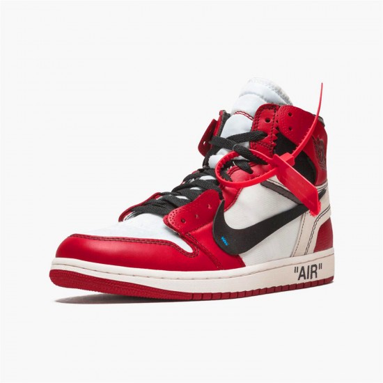 Jordan 1 Retro High Off-White Chicago AA3834-101 Hvid/Sort-Varsity Rød Sko