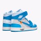 Jordan 1 Retro High Off-White University Blue AQ0818-148 Hvid/Dark Powder Blå-Cone Sko