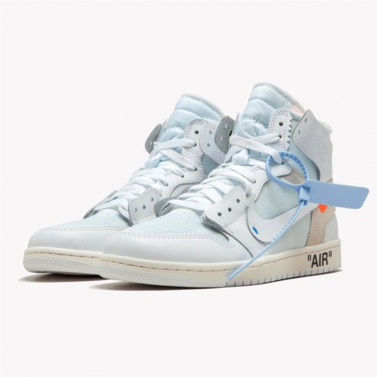 Jordan 1 Retro High Off-White White AQ0818-100 Hvid/Hvid Sko