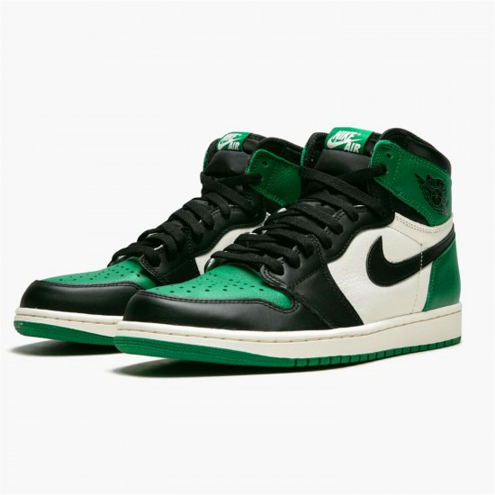 Jordan 1 Retro High Pine Green 555088-302 Pine Grøn/Sail-Sort Sko