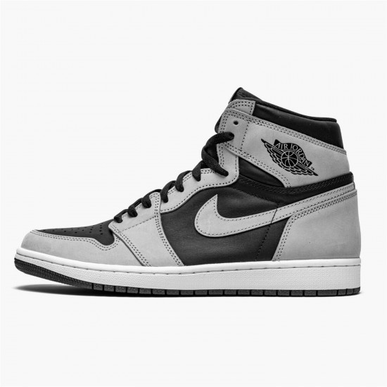 Jordan 1 Retro High Shadow 2.0 555088-035 Sort/Hvid-Light Smoke Grå Sko