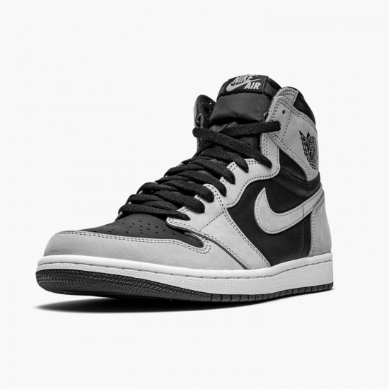 Jordan 1 Retro High Shadow 2.0 555088-035 Sort/Hvid-Light Smoke Grå Sko