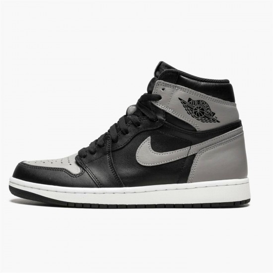 Jordan 1 Retro High Shadow (2018) 555088-013 Sort/Medium Grå-Hvid Sko