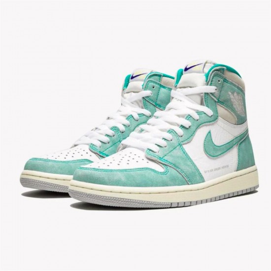 Jordan 1 Retro High Turbo Green 555088-311 Turbo Grøn/Sail-Hvid-Light Smoke Grå Sko