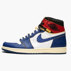 Jordan 1 Retro High Union Los Angeles Blue Toe BV1300-146 Hvid/Storm Blå-Varsity Rød-Sort Sko