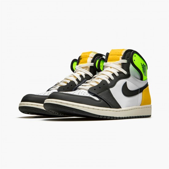 Jordan 1 Retro High White Black Volt University Gold 555088-118 Hvid/Sort-Volt-University Guld Sko