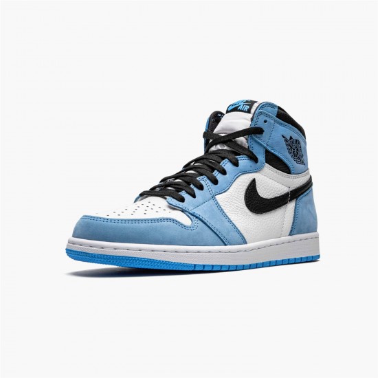 Jordan 1 Retro High White University Blue Black 555088-134 Hvid/University Blå-Sort Sko