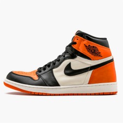 Jordan 1 Retro Shattered Backboard 555088-005 Sort/Starfish-Sail Sko