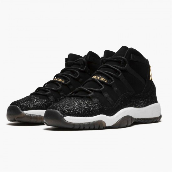 Jordan 11 Retro Heiress Black Stingray 852625-030 Sort/Metallic Guld-Hvid-InfraRød 23 Sko