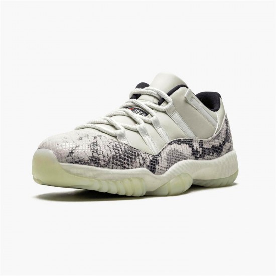 Jordan 11 Retro Low Snake Light Bone CD6846-002 Light Bone/Smoke Grå-Hvid-Sort Sko