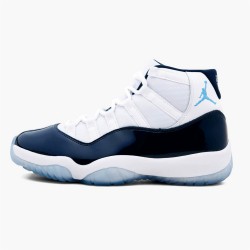 Jordan 11 Retro UNC Win Like 82 378037-123 Hvid/University Blå-Midnight Navy Sko