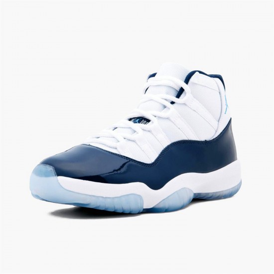 Jordan 11 Retro UNC Win Like 82 378037-123 Hvid/University Blå-Midnight Navy Sko