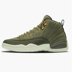 Jordan 12 Retro Chris Paul Class Of 2003 130690-301 Olive Canvas/Sort-Sail Sko