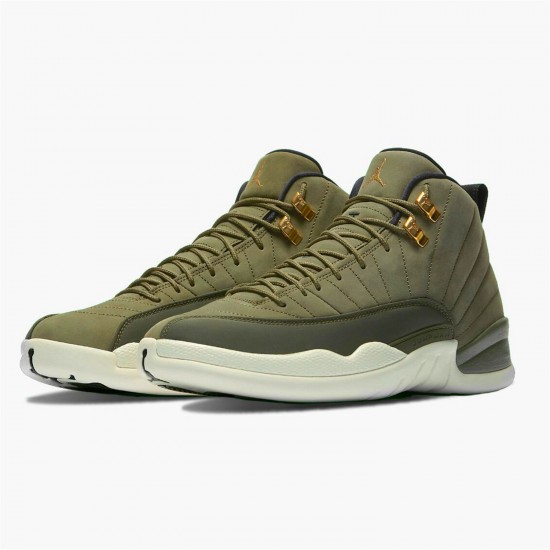 Jordan 12 Retro Chris Paul Class Of 2003 130690-301 Olive Canvas/Sort-Sail Sko