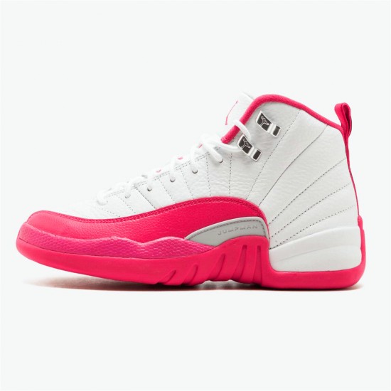 Jordan 12 Retro Dynamic Pink 510815-109 Hvid/vivid Lyserød-mtllc Sølv Sko