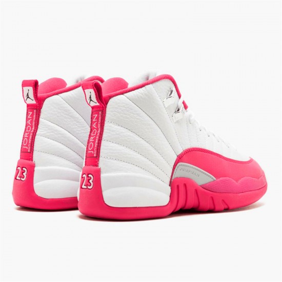 Jordan 12 Retro Dynamic Pink 510815-109 Hvid/vivid Lyserød-mtllc Sølv Sko