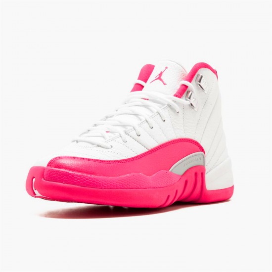 Jordan 12 Retro Dynamic Pink 510815-109 Hvid/vivid Lyserød-mtllc Sølv Sko