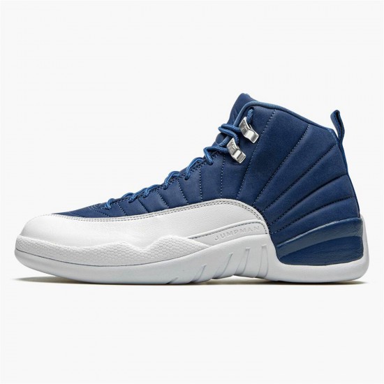 Jordan 12 Retro Indigo 130690-404 Stone Blå/Legend Blå-Obsidian Sko