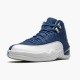 Jordan 12 Retro Indigo 130690-404 Stone Blå/Legend Blå-Obsidian Sko