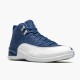 Jordan 12 Retro Indigo 130690-404 Stone Blå/Legend Blå-Obsidian Sko