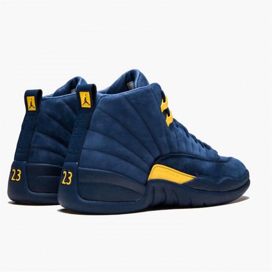 Jordan 12 Retro Michigan BQ3180-407 College Navy/Amarillo Sko