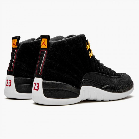 Jordan 12 Retro Reverse Taxi 130690-017 Sort/Hvid-Taxi-Sort Sko