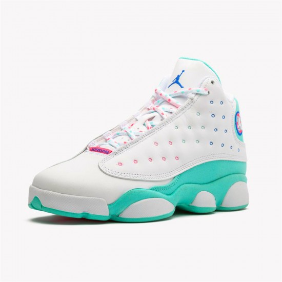 Jordan 13 Retro White Soar Green Pink 439358-100 Hvid/Soar-Grøn-Lyserød Sko