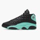 Jordan 13 Retro Black Island Green 414571-030 Sort/Metallic Sølv-Island Grøn Sko