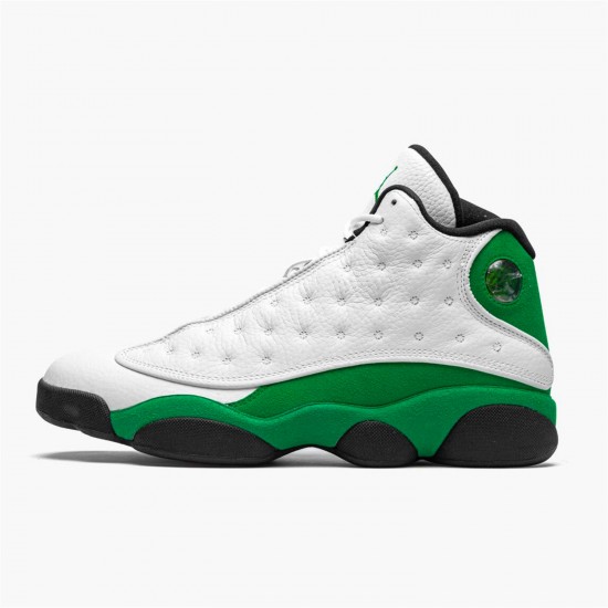 Jordan 13 Retro White Lucky Green DB6537-113 Hvid/Hvid-Lucky Grøn-Sort Sko