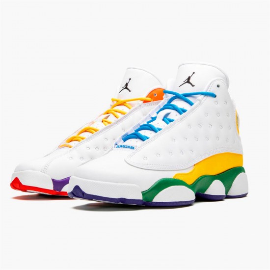 Jordan 13 Retro Playground CV0785-158 Hvid/Sort-Court Lilla-Total Orange-Pine Grøn Sko