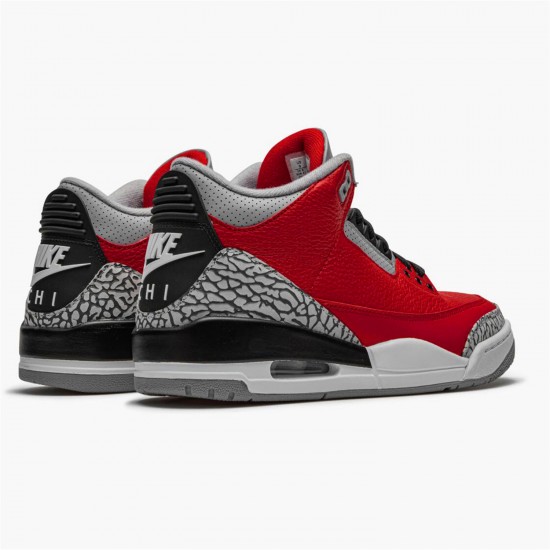 Jordan 3 Retro Fire Red Cement (Nike Chi) CU2277-600 Varsity Rød/Varsity Rød-Cement Grå Sko