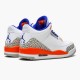 Jordan 3 Retro Knicks 136064-148 Hvid/Old Royal-University Orange-Tech Grå Sko