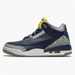 Jordan 3 Retro Michigan PE AJ3-820064 Sort/University Guld-Cement Grå Sko